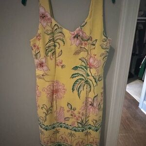 Lilly Pulitzer Yellow and Pink Floral Mini Dress